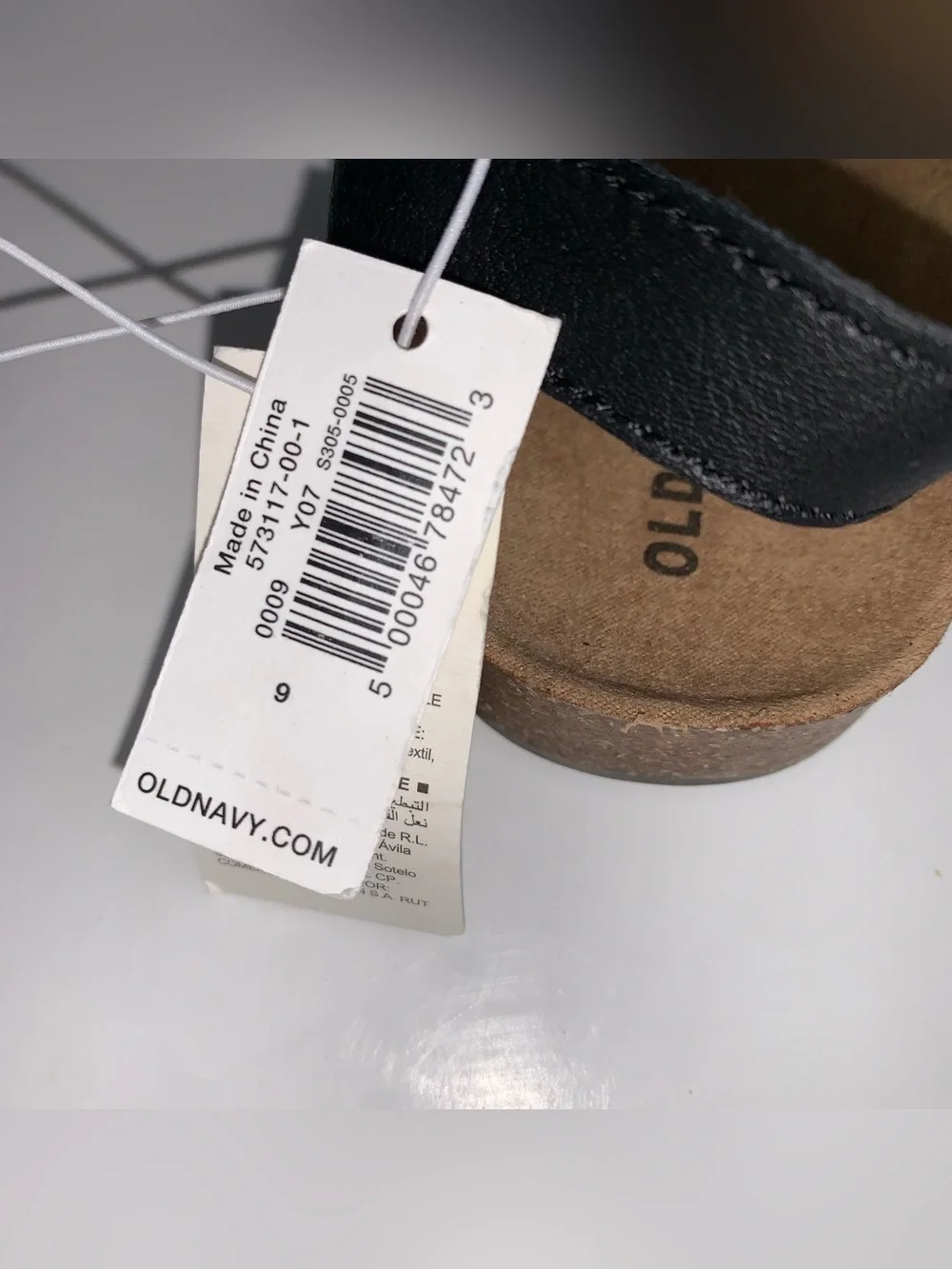 Old Navy PU double strap black sandals girls size 9